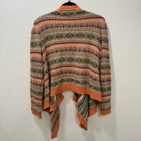 Sundance Folkloric Fair Isle Small Shawl Wrap Cardigan Sweater Cashmere Wool - Picture 6 of 11